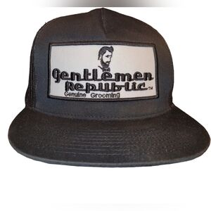 Gentlemen Republic Black Mesh Trucker Snap Back 6-Panel Hat With Large Logo  O/S